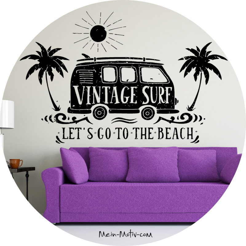 Wandtattoo Vintage Surf Bus
